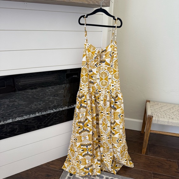 Moon River Dresses & Skirts - Moon River Yellow Drop Waist Midi Dress